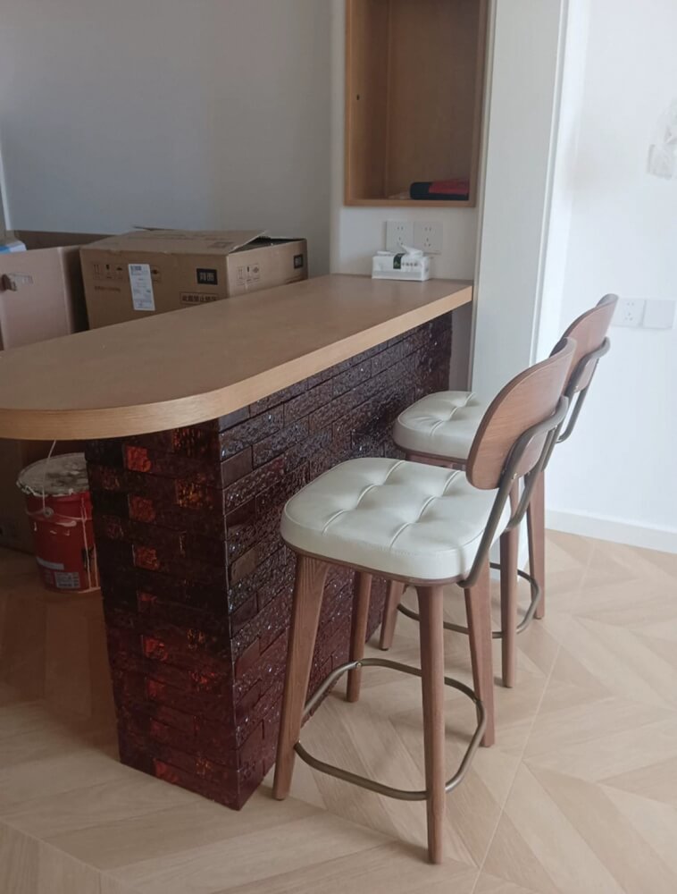 เก้าอี้บาร์ MY DOLLS HOUSE COCO 65 ซม. สีไม้เข้ม เบาะสีขาว